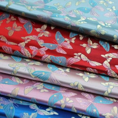 Butterfly style Damask Jacquard fabric for Apparel Costume Upholstery Furnishing Curtain Clothing Material BY meter