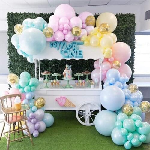Large Macaron Balloon Arch Garland Kit 182pcs Pink Blue Purple Yellow Gold Balloon Chain Wedding decoration Event party decor
