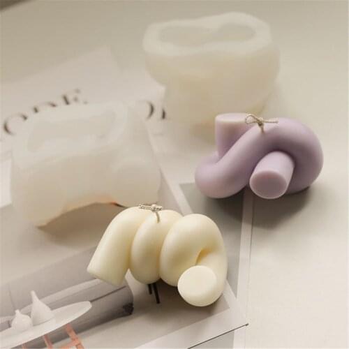 Diy Small Rope Knot Small Group Scented Candle Silicone Mold Baking Chocolate Mousse Biscuit Ice Cube Silicone Mold Candle Mold