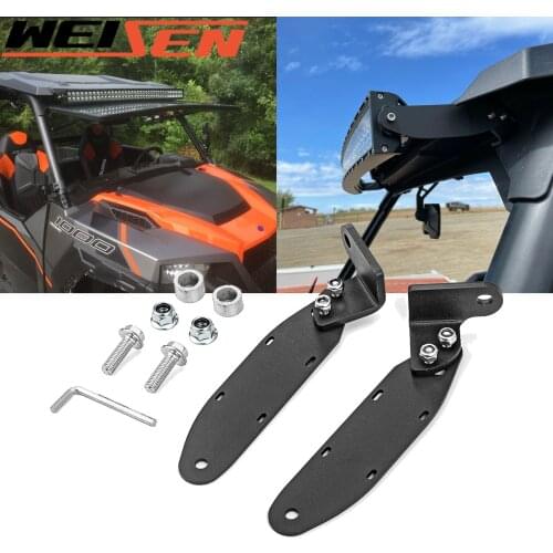 UTV Accessories 42" Curved / Straight LED Light Bar Roof Mount Bracket For Polaris General 1000 Flip Up Windshield 2016-2021