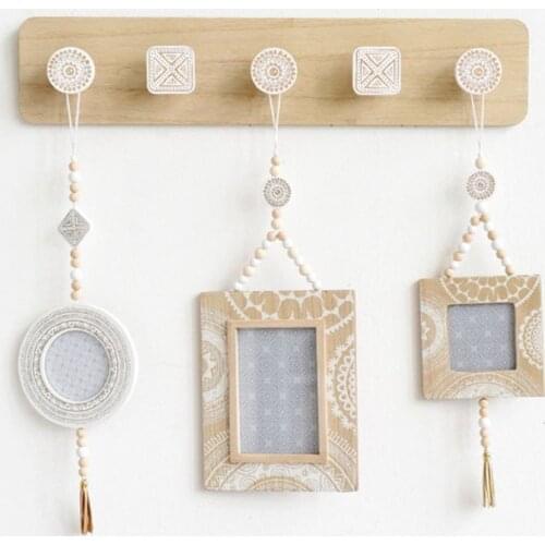 F1CC Nordic Wood Coat Hanger Wall Hook Home Decorative Clothes Hangers Key Holder Wall Mounted Coat Rack Key Hanger Wall Shelf