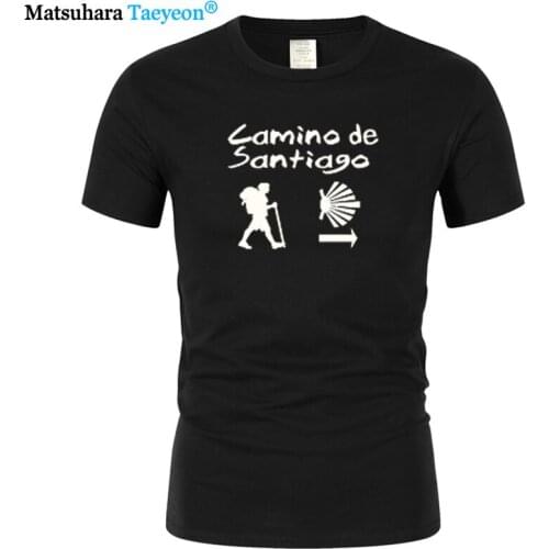 For Men Cotton Fashion Trend Harajuku T-Shirt Top Men Camino De Santiago Compostela Pilgrims Casual TShirt O-Neck Loose T Shirt