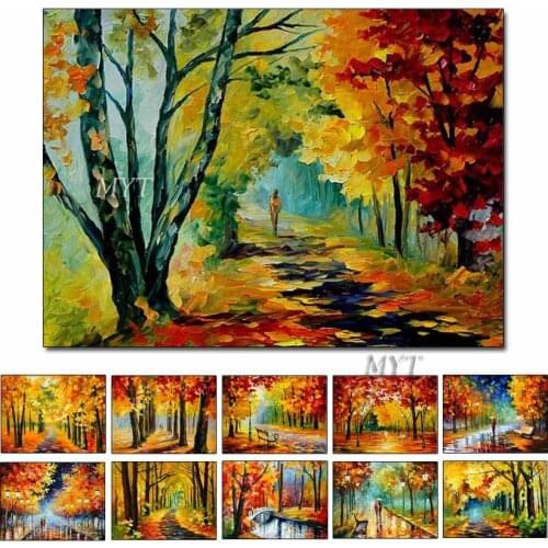 Hot Sale Living Room Wall Pictures Abstract Tree Landscape Oil Paintings Home Decoration Wall Art Knife Painting No Framed