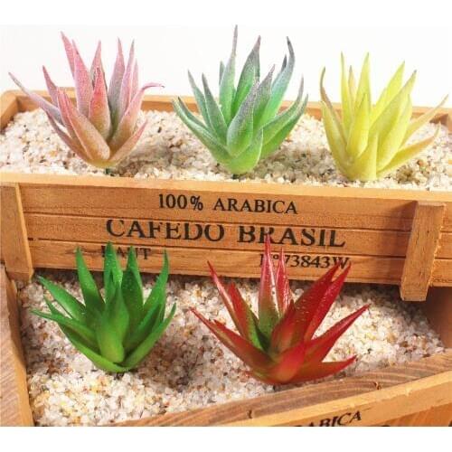 Height=8.5cm Diameter=7cm African Aloe Artificial Succulents Plants for Home Garden Bedroom Bathroom Decoration Fake Plants