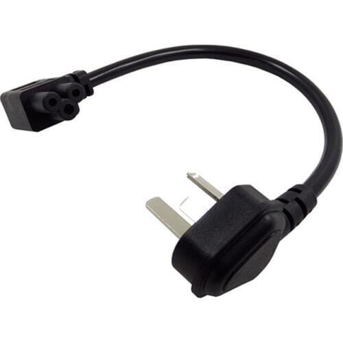 Dual Elbow Australian AU 3 Pin plug to IEC 320 C5 Cloverleaf short Power cable cord 20CM For AC Adapter Laptop Notebook