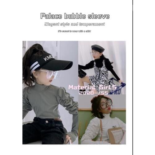 2020 Korea style girls t-shirt cotton fashion autumn girls top 4-10t F744