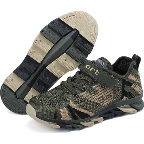 KGFHE Children Camouflage Sneakers Shoes Breathable Mesh Outdoor Sports Running Shoes Casual Kids Shoes Soft Sole