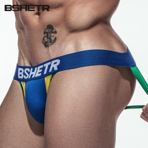 BSHETR Brand 2018 Popular U Convex Pouch G-strings Breathable Male Underwear Cotton Gay Men Panties Sexy Jockstrap Men Thongs