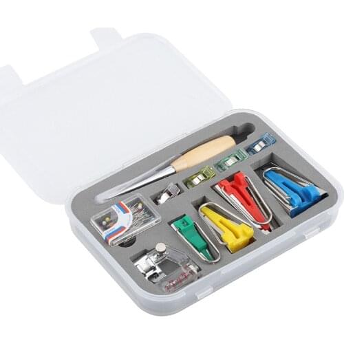 17pcs Sewing Accessories Fabric Bias Tape Maker Kit Set in Case for DIY sewing and quilting sewing accessories