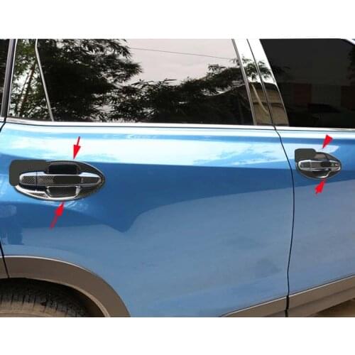 Carbon Fiber Door Handle Bowl Cover Trims For 2019-2021 Subaru Forester New Decoration Style