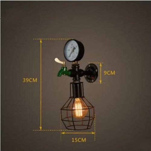 Retro Pipe Wall Light,Decorative Water Meter Lighting Fixtures,Retro Vintage Wall Lamp For Bedroom Stair Cafe Corridor Aisle