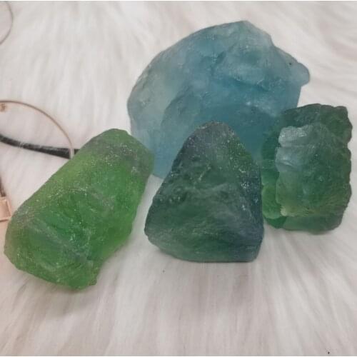 Natural Stone Crystal Mineral Green Fluorite Stone Home Decoration Carving DIY Material Energy Wheel Pulse Healing Crystal
