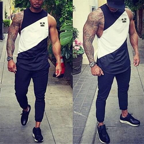 New Fashion Cotton Sleeveless Shirts Tank Top Men Fitness Shirt Mens Singlet Clothing Bodybuilding Workout Gym Vest Fitness Men