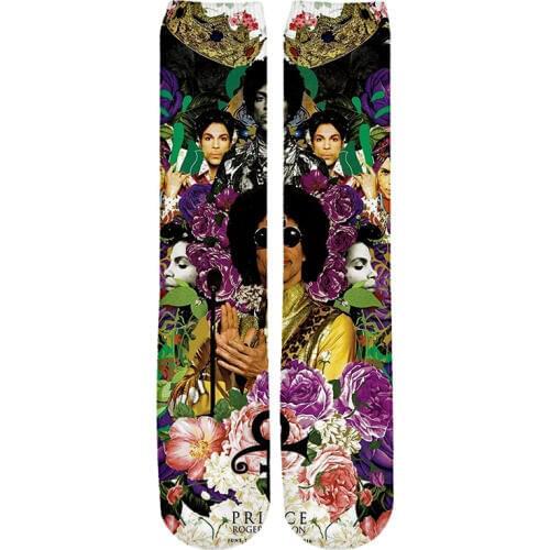 2019 NEW Unisex 3d Printed Harajuku Funny Singer Fresh Prince Printing Socks Women/Men Casual Cotton Warm Ankle Socks