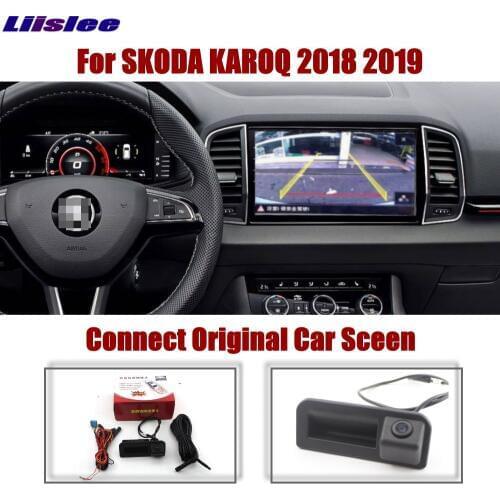 Original Screen Upgrade Parking System For Skoda Karoq 2018 2019 2020 Car Reverse Rear Camera Dynamic Trajectory Image CAM