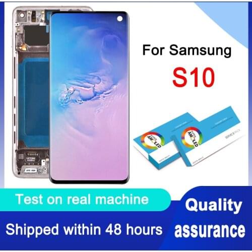 Original Super AMOLED 6.1'' For Samsung Galaxy S10 LCD G973F/DS G973U G973 SM-G973 Display Touch Screen Digitizer Replacement