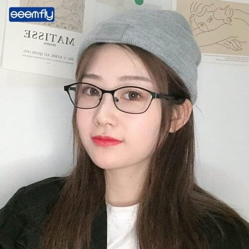 Seemfly Vintage Anti Blue Light Myopic Glasses Women Men Ultralight Metal Frame HD Short-sighted Eyeglasses Diopters -1.0 -3.5