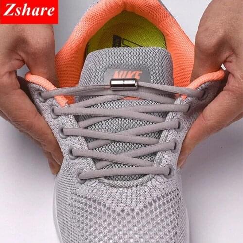 1Pair No Tie Shoelaces Round Elastic For Kids and Adult Sneakers Quick Lazy 21 Color Strings