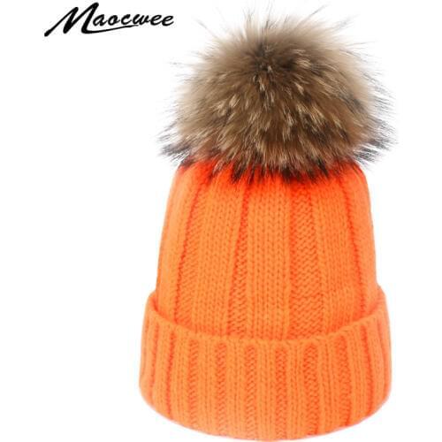 Winter ladies warm Hedging cap Solid color hair ball Crochet Slouch Hat women fashion wild bean bean hat
