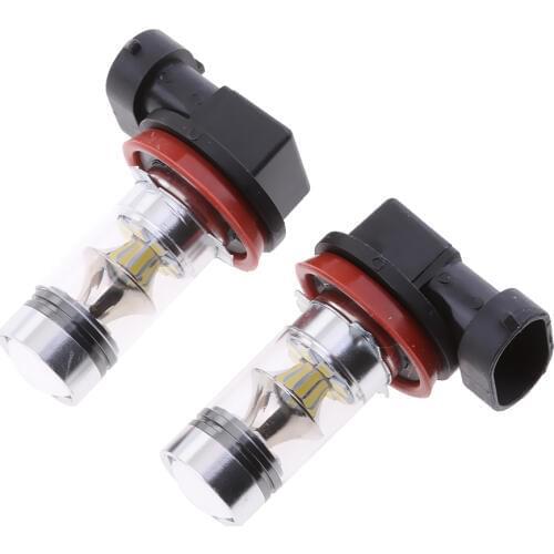 1 Pair H8 20LED 100W High Power Projector Fog Driving Light Bulbs - White