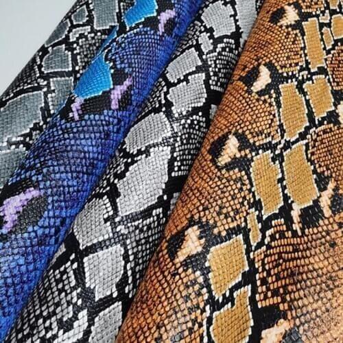 1 Yard Faux Leather Pearl Snake Printed Python Pattern PU Synthetic Leather Fabric For Sewing Luggage Bag Shoe Car Diy Material