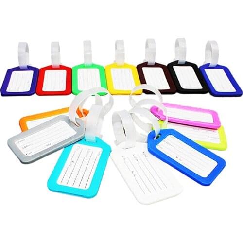 10 Travel Luggage Bag Tag Plastic Suitcase Baggage Office Name Address ID Label