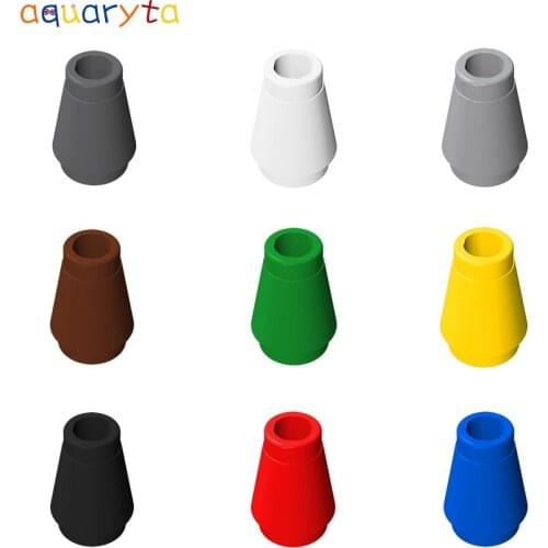 Aquaryta 100pcs Technology Building Blocks Parts Bricks 1x1 without Top Groove Compatible 4589 DIY Education Toys for Teens