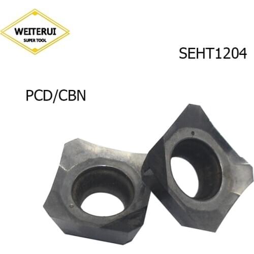 2Pcs SEHT1204 SEHT 1204 PCD CBN Diamond Inserts Blade Grooving Turning Tool Lathe Tool For CNC
