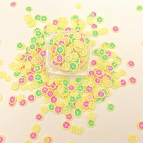 20g 5mm Mixed Color Lemon Sequins Clay Slices Soft Pottery Sprinkles,Nail Art Cloth Accessories,DIY Sequins Scrapbooking Shakes
