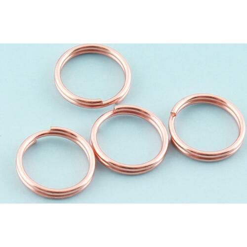200pcs 10mm Split Rings Rose Gold Keyrings Mini Jewelry rings Metal for Key Chain Jump rings Wholesale