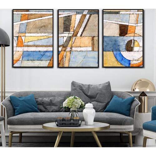 Abstract Geometric Canvas Paintings Nordic Scandinavian Posters Prints Wall Oil Pictures for Living Room Home Decor Unframed