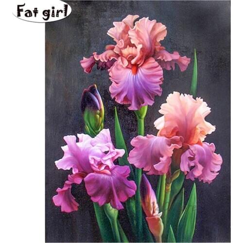 DIY 5D Diamond Painting Mosaic Iris Flower 3D Embroidery Full Flower Laying Picture Of Rhinestone cross stitch Handmade crafts