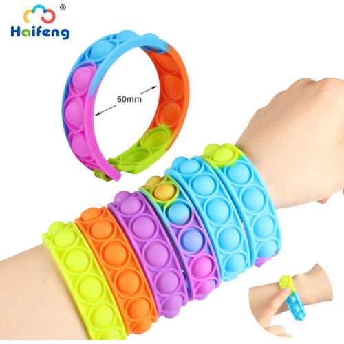 Antistress Bracelet Toys Push Bubble Fidget Toys Wristband Decompression For Relief Stress Anxiety Children Adult Christmas Gift