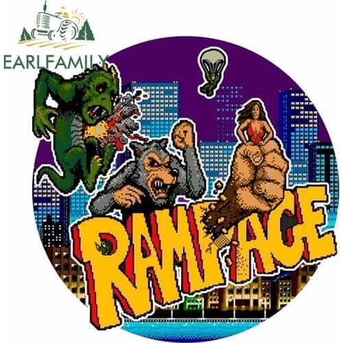 EARLFAMILY 13cm for Rampage Arcade Games Car Stickers Laptop Refrigerator Trunk Decals Vinyl Car Wrap Waterproof Decor