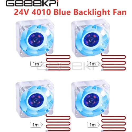 GeeekPi 4 PCS New 4010 DC 24V Cooling Fan 40MM 4CM 40*40*10mm Fan With 1M Cable For 3D Printer