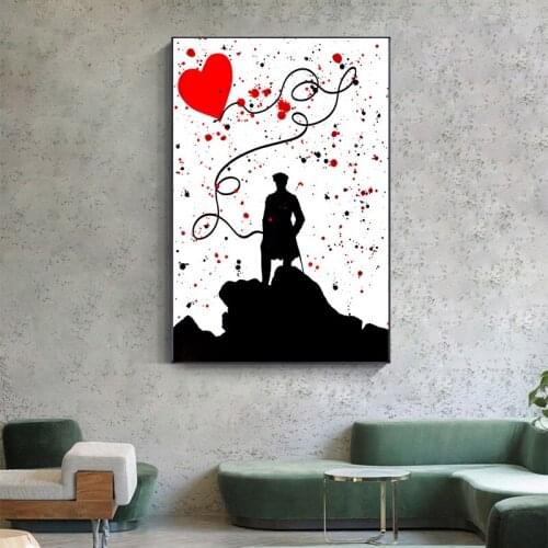 Graffiti Wanderer Above The Sea of Fog Famous Paintings Canvas Painting Street Art Posters and Prints Wall Pictures for Homec