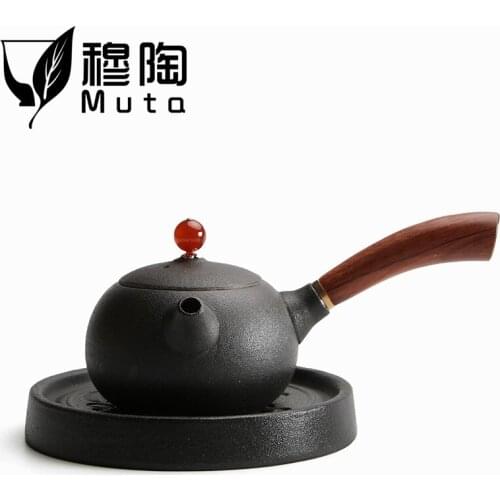 Imitation bronze pot painted Brass Teapot for old bronze plate pot pad manual seal cutting tray tea tray
