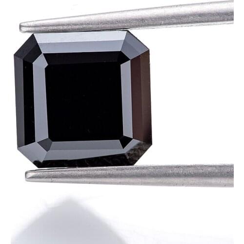 Black Color Loose Moissanite Stones Asscher Cut Brilliant Gemstone Diamond VVS1 Clarity for Engagement Jewelry Making
