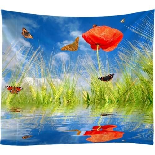 Creative 3D Printing Tapestry Wall Hanging Bed Spread Beach Towel Table Cloth Yoga Mat landscape painting landscape large size