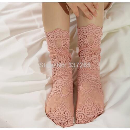 Summer baby girls socks children long tube fashion Socks Breathable Thin princess lace hollow out high socking for girl child