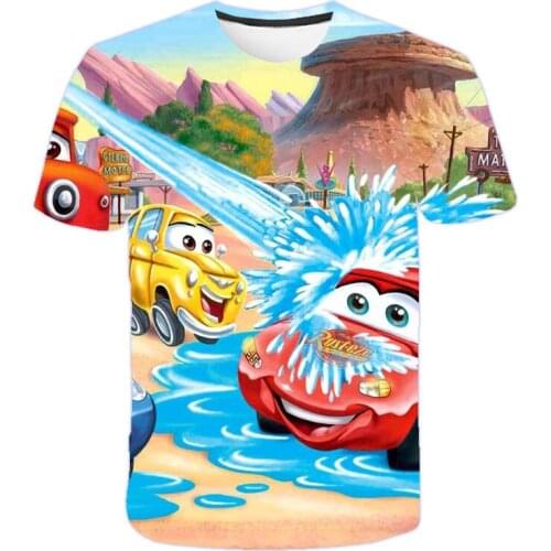 Summer Baby Boy Cartoon 3D printing Pixar Cars Lightning McQueen Children Short Sleeve T Shirts Girl Top Tee Clothes Kid Costume