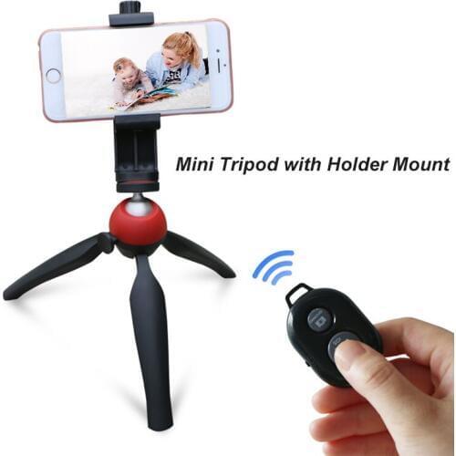 Mini Tripod with Holder Mount /Selfie Portable Camera Tabletop Travel Tripod for iPhone 7 Plus Sony Samsung Mobile Phone