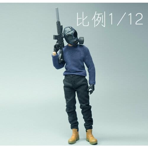 1/12 Scale Long Sleeve T-shirt Model for 6" Male Action Figure Doll Toys