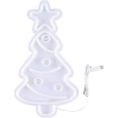 Fashionxmas Tree Neon Light Signs,USB Powered Christmas Festival LED Neon Light Wall Decor Art Neon Sign Light