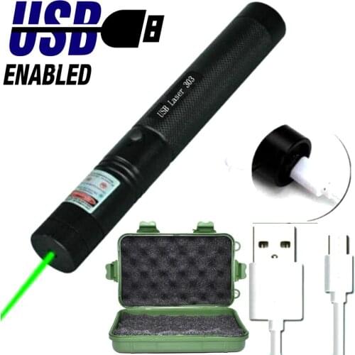 High-power laser equipment USB303 laser 5MW powerful green burning laser pointer hunting equipment adjustable focus laser
