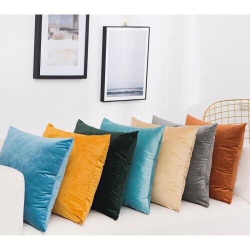 Soft Velvet Pillow Case Decorative Pillow Cover Solid Color Cushion Cover Home Living Room Sofa Pillowcase Quality Pillow Covers
