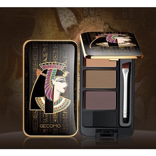 GECOMO Eyebrow Makeup Sets Egypt 3 Colors Eyebrow Powder Make-Up For Women 3 In 1 Waterproof Eyebrow Shade Free shipping