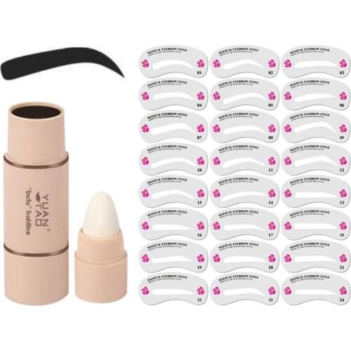 3 Colors Eyebrow Set Eyebrow Card Hairline Trimming Stick Set Shaded Eyebrow Powder Conceal Hairline Plump Hair Shadow Powder