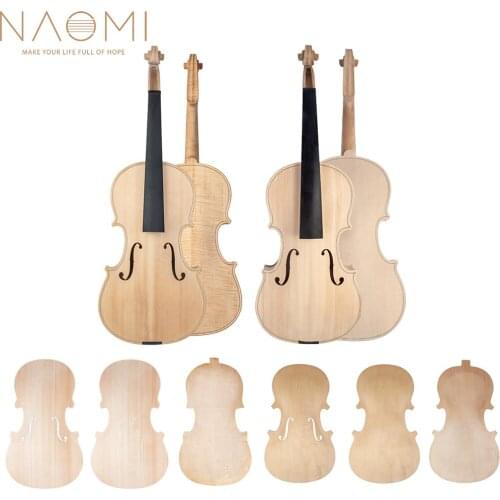 NAOMI Handmade Natural Dried Maple Wood Unfinished Violin Top Panel Back Plate Set For DIY Violin Luthier 4/4 Full Size
