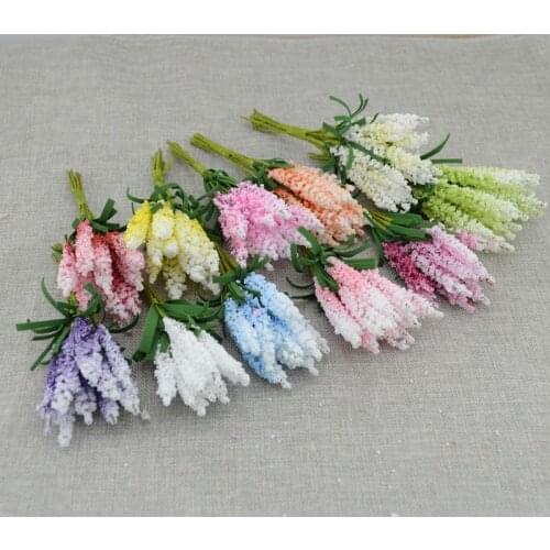 New mini 10pcs DIY Wreath material Artificial flowers PE lavender Wedding flower decoration Bride wrist flower